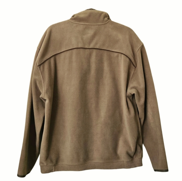 Tommy Bahama Mens 1/4 Zip Fleece Olive Green Pullover Sweatshirt Size Medium - Picture 2 of 6